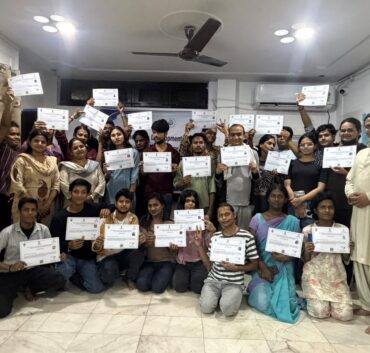 Participants with their certificates after the Entrepreneurship Development Programme at Garima Greh